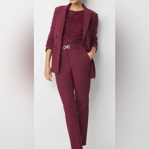 WHBM Double-Breasted Scuba Blazer & Pant Suit Set Size 14 CURRENT SEASON